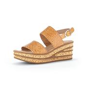 Gabor Damen Keilsandalen, Frauen Sandaletten,Best Fitting,Keilabsatz,Wedge-Heel,Women's,Lady,Ladies,Sommerschuhe,Cognac,42 EU / 8 UK