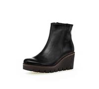 Gabor Damen Keilstiefeletten | Frauen Stiefeletten | Wechselfußbett | Best Fitting | Stiefel | Bootee | Booties | schwarz (Cognac) | 43 EU - 9 UK