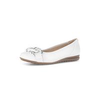 Gabor Damen Klassische Ballerinas, Frauen Ballerinas,gesundheits-Schuhe,komfortable,Kunst-Stoff,laessig,Plateau,Weiss (Uni+Silber),38 EU / 5 UK