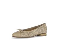 Gabor Damen Klassische Ballerinas, Frauen Ballerinas,glatt-Leder,silbrt,Casual,Fashion,metallic,Effekt,Easy-Walking,Sand/steppa,39 EU / 6 UK