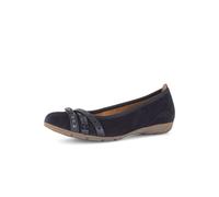 Gabor Ballerina Eleganter Materialmix-Leder Damen Gr. 37 Blau