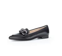 Gabor Damen Klassische Ballerinas, Frauen Elegante Flats,Ballerina-Schuhe,Ballett-Schuhe,Ballet-Flats,Lady,schwarz(Altsilber),40.5 EU / 7 UK