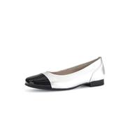 Gabor Damen Klassische Ballerinas, Frauen Flats,Ballerina-Schuhe,Ballett-Schuhe,Ballet-Flats,Ausgehschuhe,Silber/schwarz,37.5 EU / 4.5 UK