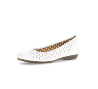 Gabor Damen Klassische Ballerinas, Frauen Flats,Ballet-Flats,Ausgehschuhe,Abendschuhe,Slip-ons,klassisch elegant,Ballerinen,Weiss,40.5 EU / 7 UK