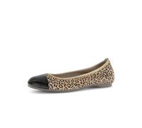 Gabor Ballerinas Leo/Lammna Natur/Schwarz Beige Damen Größe 38,5 EU / 5,5 UK