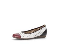 Gabor Damen Klassische Ballerinas, Frauen Flats,Halbschuhe,Sommerschuhe,Slipper,Ballerina-Schuhe,Ballett-Schuhe,Weiss/Marine Kombi,40 EU / 6.5 UK