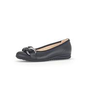 Gabor Damen Klassische Ballerinas, Frauen Flats,Moderate Mehrweite (G),Slip-ons,klassisch elegant,Ballerinen,schwarz(Uni+asilb),37.5 EU / 4.5 UK