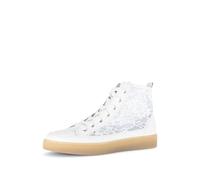 Plateausneaker GABOR, Damen, Gr. 40, weiß, Nappaleder, Textil, Schuhe Plateausneaker, Schnürschuh, Freizeitschuh, High-Top-Sneaker mit Best Fitting (89636722-40) weiß