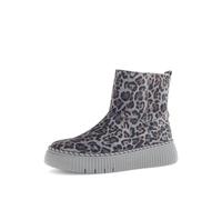 Winterboots GABOR, Damen, Gr. 38,5, grau, leo, Ziegenveloursleder, animal-print, Schuhe, Plateau, Stiefelette mit praktischem Innenreißverschluss (42954039-38,5) grau, leo