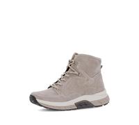 Gabor Damen Schnürboots RollingSoft – Veloursleder, Keilabsatz, Bergsteiger-Look – Hellbeige Gr. 41