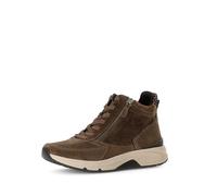 Keilsneaker GABOR ROLLINGSOFT, Damen, Gr. 42, braun (cognac, leo), Veloursleder, Glattleder, unifarben mit Farbeinsatz, sportlich, Schuhe, Freizeitschuh, Schnürschuh, Schnürboots mit herausnehmbarem F