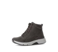Schnürboots GABOR ROLLINGSOFT, Damen, Gr. 39, grau, Nubukleder, unifarben, Schuhe, Keilabsatz, Freitzeitschuh, High-Top-Sneaker, Label an der Ferse (83383740-39) grau