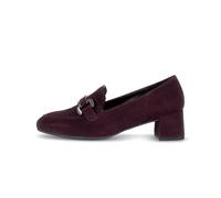 Pumps GABOR, Damen, Gr. 38,5, dunkelrot, Ziegenveloursleder, Schuhe Pumps, Blockabsatz, Abendschuh, Businessschuh mit edler Zierspange, Weite G (99910567-38,5) dunkelrot