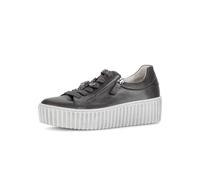 Plateausneaker GABOR, Damen, Gr. 37, anthrazit, Kalbsleder, metallic, Schuhe Plateausneaker, Freizeitschuh, Halbschuh, Schnürschuh mit Best Fitting-Ausstattung (26492316-37) anthrazit