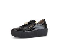 Gabor Damen Low-Top Sneaker 63.201.97 Lack Plateau Schwarz/Gold Größe 41