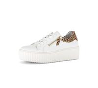 Gabor Plateausneaker 70070143-39 Damen Weiß Glattleder Schnürer mit zwei Reißverschlüssen Größe 39