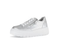 Gabor Damen Low-Top Sneaker, Frauen Halbschuhe,Best Fitting,Sportschuhe,Freizeitschuhe,Turnschuhe,Laufschuhe,schnürschuhe,Silber,41 EU / 7.5 UK