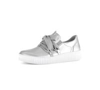 Gabor Damen Low-Top Sneaker, Frauen Halbschuhe,Best Fitting,straßenschuhe,Strassenschuhe,Sportschuhe,Freizeitschuhe,Silber,40 EU / 6.5 UK