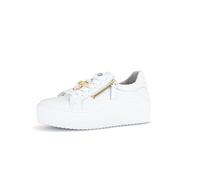 Gabor Damen Sneaker Low-Top Best Fitting, sportlich – Weiß/Gold – Gr. 40 (6.5 UK)