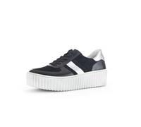 Gabor Damen Low-Top Sneaker, Frauen Halbschuhe,Best Fitting,Turnschuhe,Laufschuhe,schnürschuhe,schnürer,schwarz/arg.(grau),41 EU / 7.5 UK