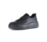Gabor Damen Low-Top Sneaker, Frauen Halbschuhe,Best Fitting,Warmfutter,schnürschuhe,schnürer,Plateausohle,schwarz(DBS:Webl.),37 EU / 4 UK
