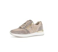 Gabor Damen Low-Top Sneaker, Frauen Halbschuhe,Freizeitschuhe,Laufschuhe,schnürschuhe,schnürer,Plateausohle,fumo/Rabbit(Gold),41 EU / 7.5 UK