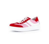 Gabor Damen Low-Top Sneaker, Frauen Halbschuhe,Freizeitschuhe,Turnschuhe,Laufschuhe,schnürschuhe,schnürer,softpink/fire/Weiss,40.5 EU / 7 UK