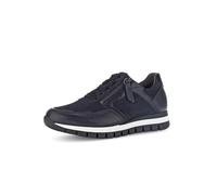 Keilsneaker GABOR "Turin", Damen, Gr. 36, blau (nachtblau), Glattleder, Ziegenveloursleder, Schuhe, Freizeitschuh, Halbschuh, Schnürer mit Komfortweite H (=sehr weit) (30798340-36) nachtblau