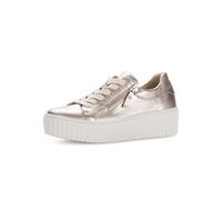 Plateausneaker GABOR, Damen, Gr. 38, gold (goldfarben), Ziegenleder, metallic, casual, Schuhe, Freizeitschuh, Halbschuh, Schnürschuh mit Best Fitting-Ausstattung (24306869-38) goldfarben