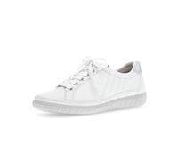 Gabor Damen Low-Top Sneaker, Frauen Halbschuhe,Leichte Mehrweite (G),schnürschuhe,schnürer,straßenschuhe,Weiss/Argento,40 EU / 6.5 UK