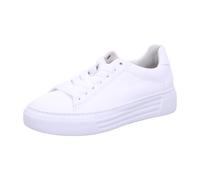 Plateausneaker GABOR "FLORENZ", Damen, Gr. 37, weiß, Kalbsleder, sportlich, Schuhe, mit OPTIFIT-Wechselfußbett, Freizeitschuh, Halbschuh, Schnürschuh (48795857-37) weiß