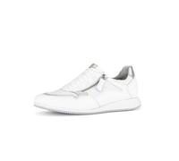 Gabor Damen Low-Top Sneaker, Frauen Halbschuhe,Leichte Mehrweite (G),Turnschuhe,Laufschuhe,Freizeit,sportlich,Weiss/Silber,39 EU / 6 UK