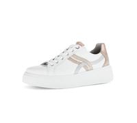 Gabor Damen Low-Top Sneaker, Frauen Halbschuhe,Moderate Mehrweite (G),Strassenschuhe,Sportschuhe,Turnschuhe,Weiss/Gold/rame k.,40 EU / 6.5 UK