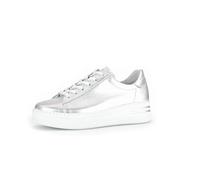 Gabor Damen Low-Top Sneaker, Frauen Halbschuhe,Moderate Mehrweite (G),straßenschuhe,Strassenschuhe,Sportschuhe,Silber,43 EU / 9 UK
