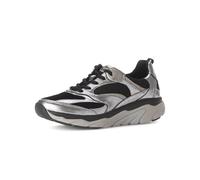 Gabor Damen Low-Top Sneaker, Frauen Halbschuhe,schnürer,Business,Freizeit,straßenschuhe,Strassenschuhe,schwarz/antiksilb.,37 EU / 4 UK