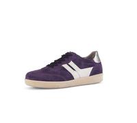 Gabor Damen Low-Top Sneaker, Frauen Halbschuhe,schnürschuhe,schnürer,Business,Freizeit,straßenschuhe,Plum/leinen/Iron,40 EU / 6.5 UK