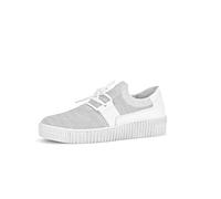Slip-On Sneaker GABOR, Damen, Gr. 38, grau (grau, weiß), Textil, Kalbsleder, sportlich, Schuhe, Slipper, Schlupfschuh, Plateausneaker mit Best Fitting-Ausstattung (62038161-38) grau, weiß