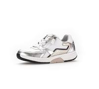 Gabor Damen Low-Top Sneaker, Frauen Halbschuhe,schnürschuhe,schnürer,straßenschuhe,Strassenschuhe,Sportschuhe,Weiss/silb/Puder/s,42.5 EU / 8.5 UK