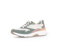 Gabor Damen Low-Top Sneaker, Frauen Halbschuhe,Strassenschuhe,Sportschuhe,Freizeitschuhe,Turnschuhe,beige/Green/Weiss k.,40.5 EU / 7 UK