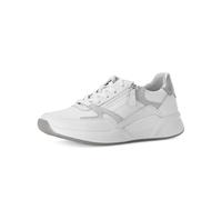 Gabor Damen Low-Top Sneaker, Frauen Halbschuhe,Strassenschuhe,Sportschuhe,Freizeitschuhe,Turnschuhe,Laufschuhe,Weiss/Silber,40 EU / 6.5 UK