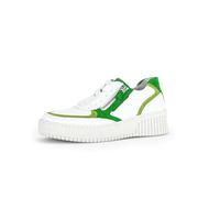 Gabor Damen Low-Top Sneaker, Frauen Halbschuhe,Turnschuhe,Laufschuhe,schnürschuhe,schnürer,Plateausohle,Weiss/Verde-Kombi,36 EU / 3.5 UK