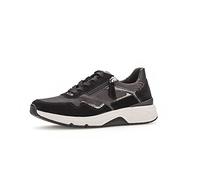 Gabor Damen Low-Top Sneaker, Frauen Halbschuhe,Wechselfußbett,Plateausohle,straßenschuhe,Strassenschuhe,dk-Grey/schw/Bronc,42.5 EU / 8.5 UK