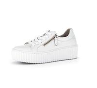 Gabor Damen Low-Top Sneaker, Frauen Halbschuhe,Wechselfußbett,Best Fitting,Laufschuhe,schnürschuhe,schnürer,Weiss (Ice),38 EU / 5 UK