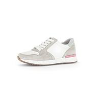 Sneaker low Materialmix Leder/Lederimitat blau beige - Gr. - 43