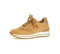 Gabor Damen Low-Top Sneaker, Frauen Halbschuhe,Wechselfußbett,Komfortable Mehrweite (H),Freizeitschuhe,Caramel/Camel (pf),40 EU / 6.5 UK