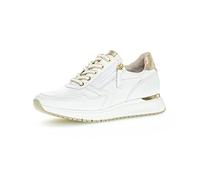 Gabor Damen Low-Top Sneaker, Frauen Halbschuhe,Wechselfußbett,Komfortable Mehrweite (H),Plateausohle,Turnschuhe,Weiss/Platino,42 EU / 8 UK