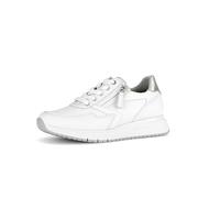 Gabor Damen Low-Top Sneaker, Frauen Halbschuhe,Wechselfußbett,Komfortable Mehrweite (H),schnürschuhe,Plateausohle,Weiss/Silber,39 EU / 6 UK