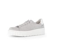 Gabor Damen Low-Top Sneaker, Frauen Halbschuhe,Wechselfußbett,Komfortable Mehrweite (H),straßenschuhe,Light Grey/Weiss,38.5 EU / 5.5 UK