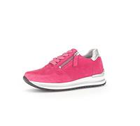 Gabor Damen Low-Top Sneaker, Frauen Halbschuhe,Wechselfußbett,Komfortable Mehrweite (H),straßenschuhe,Camelia/Silber(pf),40.5 EU / 7 UK