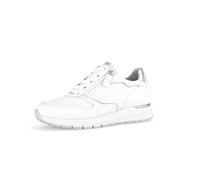 Gabor Damen Low-Top Sneaker, Frauen Halbschuhe,Wechselfußbett,Moderate Mehrweite (G),Laufschuhe,schnürschuhe,Weiss/Silber,39 EU / 6 UK